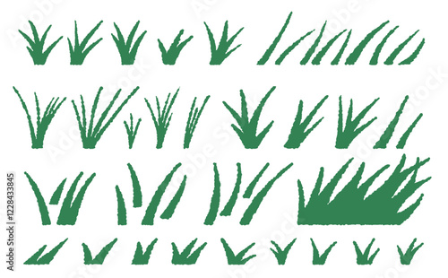 手描きの草・イラスト素材セット