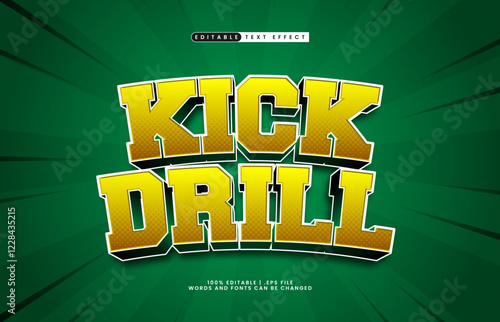kick drill editable text effect with a ball and game text style