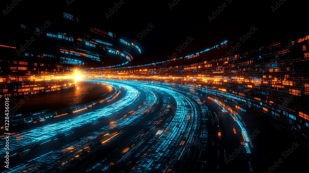 Vibrant digital screens creating a dynamic multimedia streaming wall representing connectivity and data flow with modern minimalism and a bright tone blurred background and empty caption space

