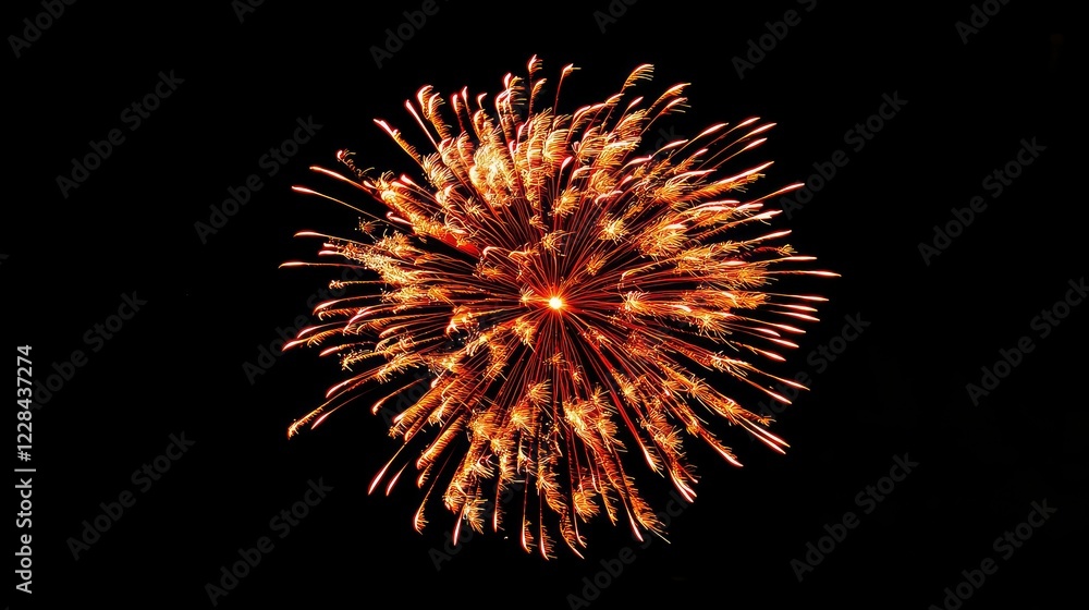 Vibrant Fireworks Bursting Against Dark Night Sky in Celebration Vibrant Fireworks Bursting Against Dark Night Sky in Celebration