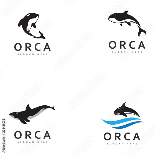 orca killer whale logo icon vector