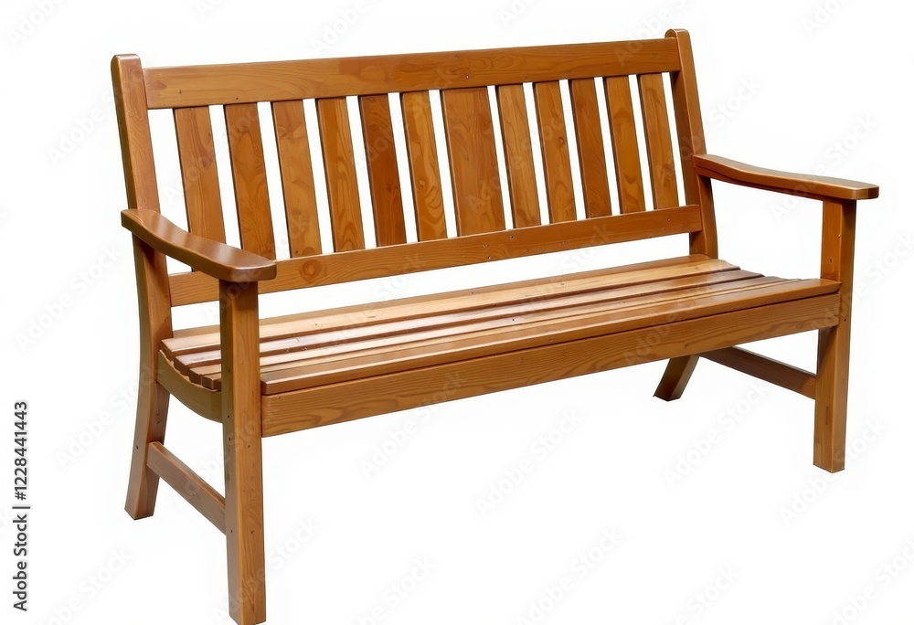 Sturdy wooden park bench with a classic design perfect for outdoor settings Sturdy wooden park bench with a classic design perfect for outdoor settings