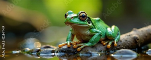 Amphibian on small panell, animals, frog species photo