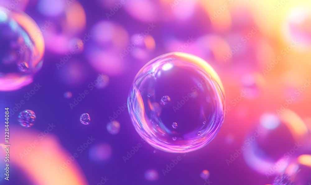 Neon bubbles float, vibrant background, digital art, website design Neon bubbles float, vibrant background, digital art, website design