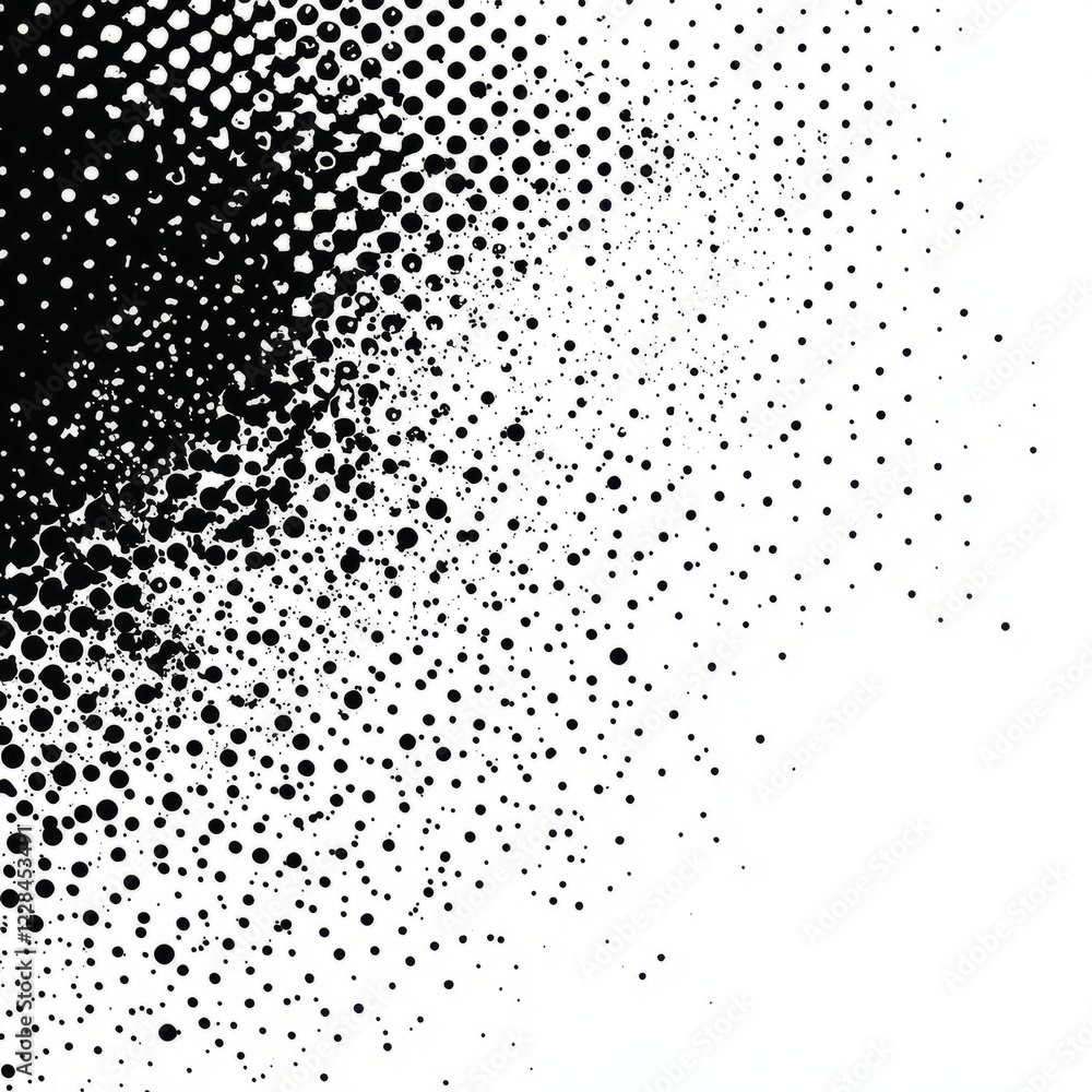 Modern art monochrome halftone texture with dispersed ink dots Modern art monochrome halftone texture with dispersed ink dots