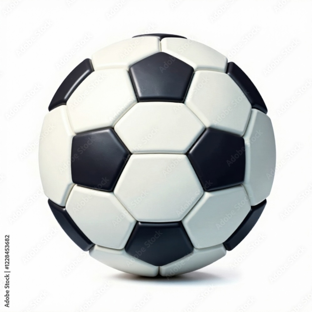 Flat soccer ball icon on white background , flat design, simple shape, sports Flat soccer ball icon on white background , flat design, simple shape, sports