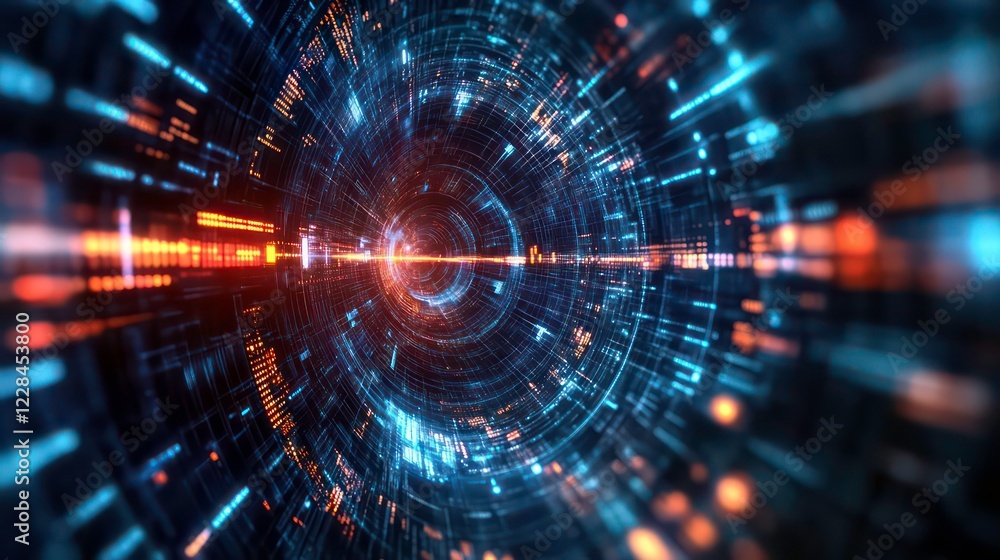 Obraz premium Quantum computer performing complex calculations at speeds unimaginable on classical computers.