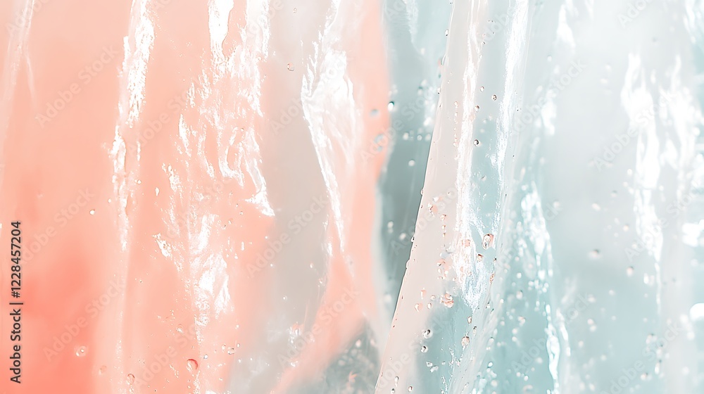 Fototapeta premium Abstract Pastel Gel Texture with Water Droplets