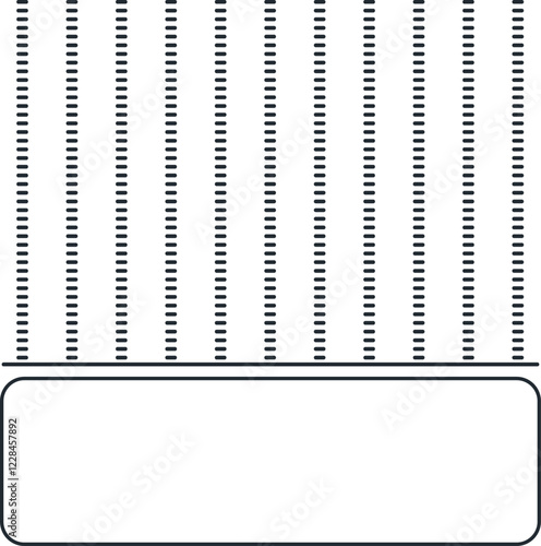 At the top are short segments or lines, and at the bottom is a large frame.