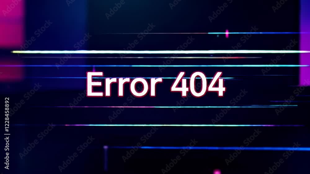 Abstract Neon Glitch Art Displaying Error 404 Abstract Neon Glitch Art Displaying Error 404