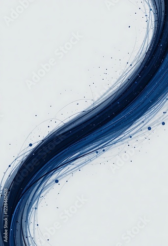 Wallpaper Mural Abstract Blue Swirling Lines and Splashes Design Torontodigital.ca