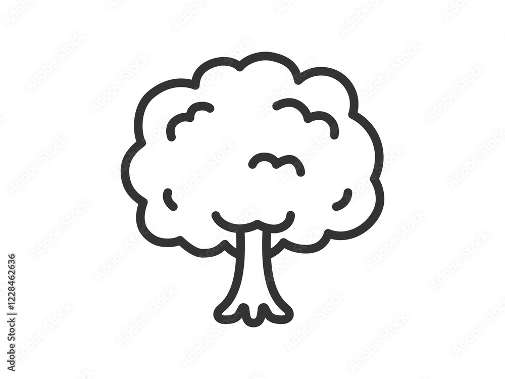 木のアイコン(線画)のイラスト 木のアイコン(線画)のイラスト