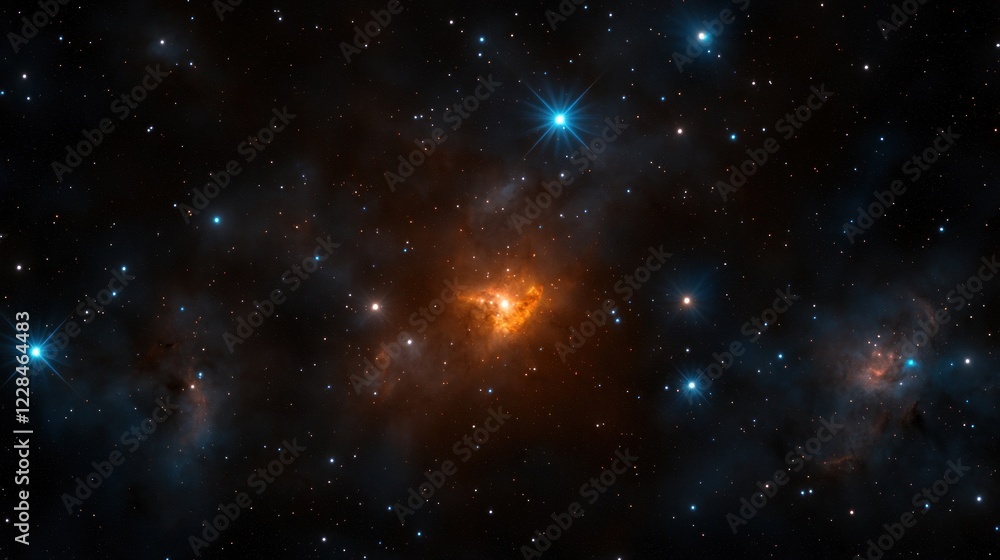 Fototapeta premium Cosmic Nebula with Bright Stars