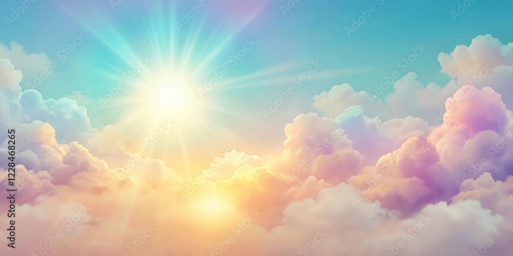 Soft pastel colored sun and cloud background perfect for greeting cards or invitations, sun, cloud, background, soft, pastel Soft pastel colored sun and cloud background perfect for greeting cards or invitations, sun, cloud, background, soft, pastel