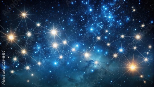 Dark night sky filled with sparkling stars and constellations, stars, night sky, astronomy, space, galaxy, black background