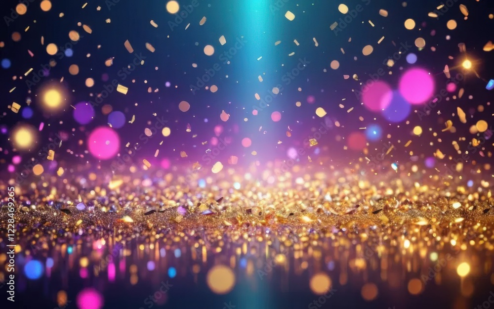 Dark Blue Abstract Background with Glowing Floating Particles, Futuristic Light Effect Dark Blue Abstract Background with Glowing Floating Particles, Futuristic Light Effect