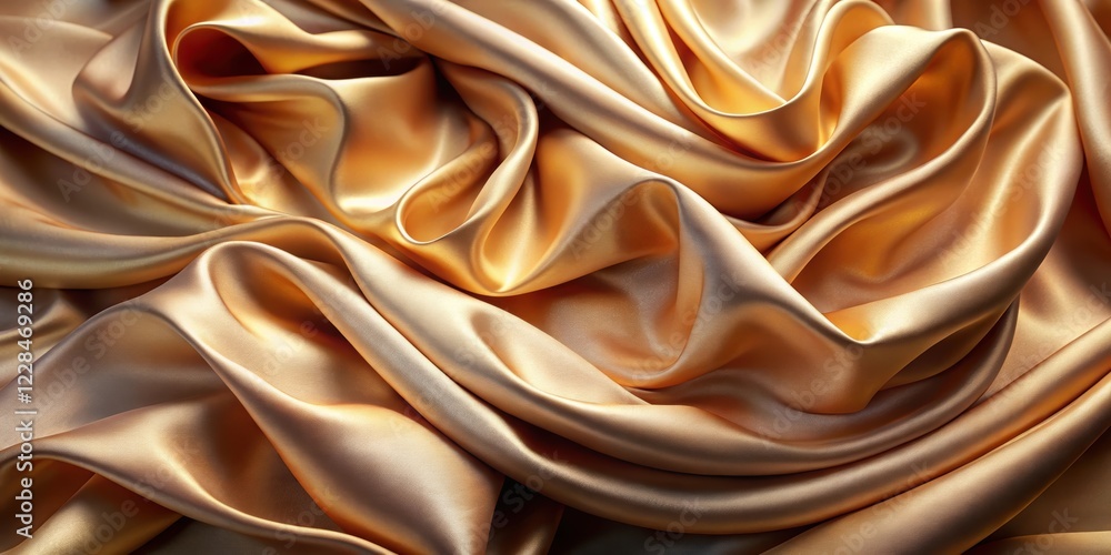 Fototapeta premium Luxurious silky fabric with elegant wavy folds, luxury, abstract, background, cloth, textile, wave, elegant, smooth, fabric