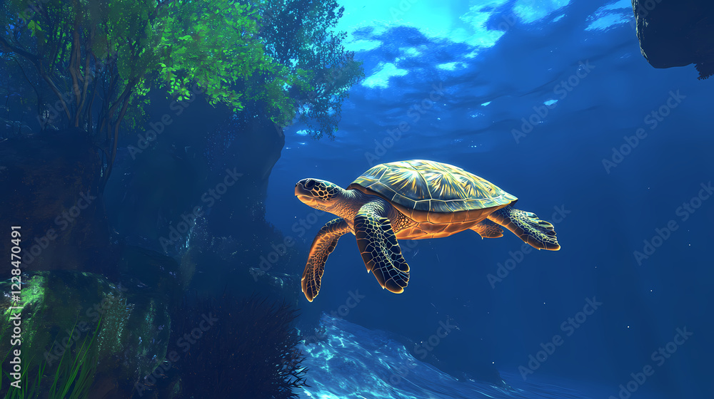 Obraz premium Wild Lagoon. Illustration