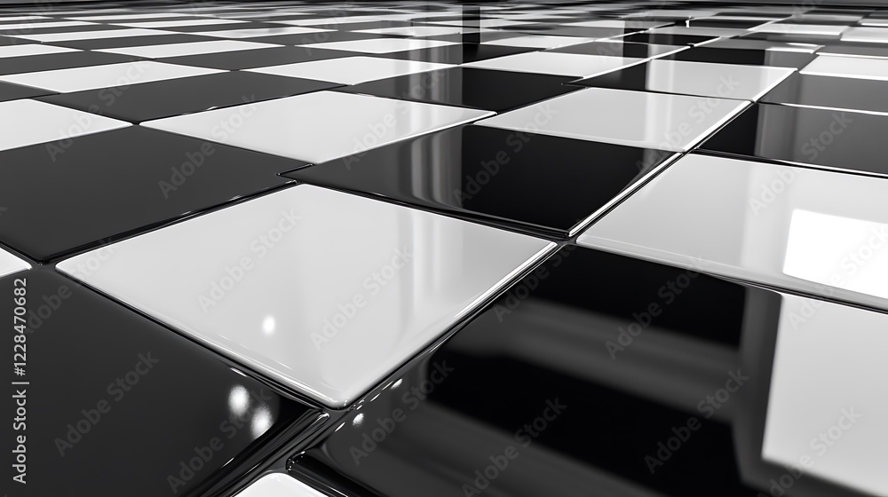 Glossy Black And White Checkered Floor Tiles Glossy Black And White Checkered Floor Tiles