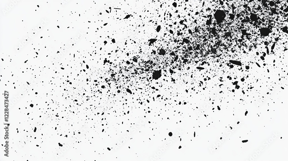 Vector illustration of monochrome halftone texture with scattered speckles