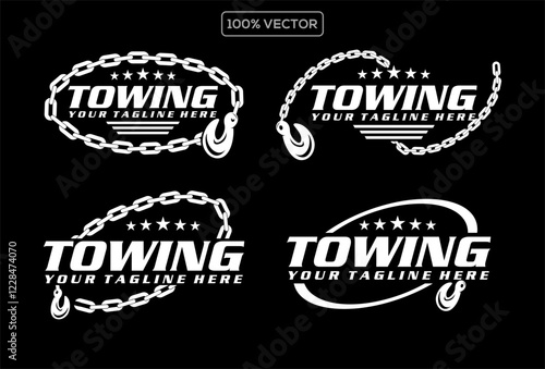 car tow truck emblems, labels and design elements,pickup truck logos, emblems and icons. Car service logotype design