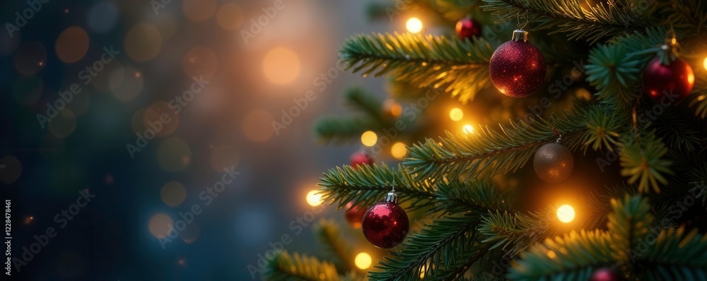 Sparkling fairy lights adorn the branches of a majestic Christmas tree, radiant glow, nature-inspired elements, fairy lights Sparkling fairy lights adorn the branches of a majestic Christmas tree, radiant glow, nature-inspired elements, fairy lights