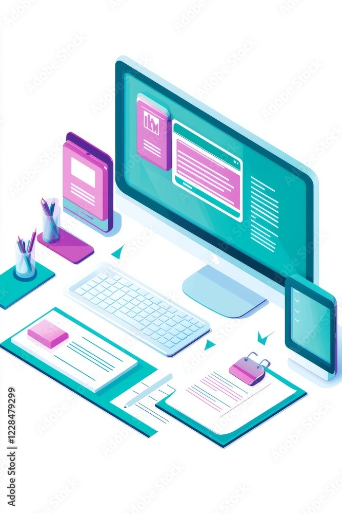 Virtual Assistant Set Up with Multiple Devices Teal Pink White Virtual Assistant Set Up with Multiple Devices Teal Pink White
