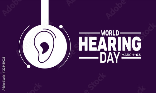 World Hearing day is Celebrated in March. This holiday-themed design is perfect for backgrounds, banners, greeting cards, posters with text inscription, Classic social media posts.