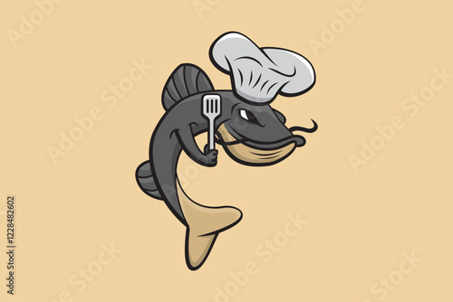 Creative Catfish Mascot Concept Logo Design Template