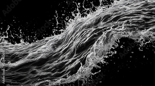 Close-up of a turbulent sea surface, dark waves twisting with dangerous power, capturing the intensity of deep ocean currents