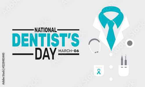 National Dentist’s Day. March 6. his holiday-themed design is perfect for backgrounds, banners, greeting cards, posters with text inscription, Classic social media posts. Vector illustration.