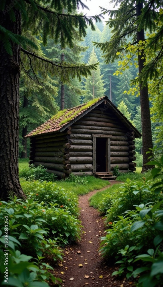 Forgotten log cabin in the woods, weathered wooden beams , beams, woods, weathered Forgotten log cabin in the woods, weathered wooden beams , beams, woods, weathered