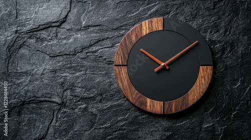 Wallpaper Mural Contemporary Wall Clock on Black Background Torontodigital.ca