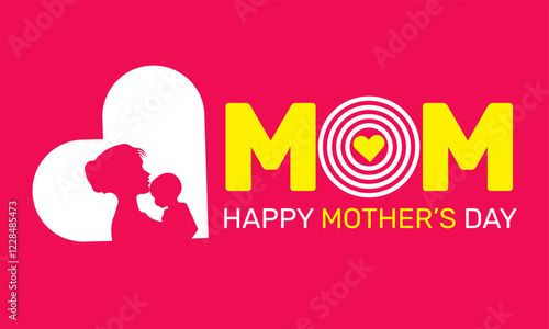 Happy mother's day Celebrated in March. This holiday-themed design is perfect for backgrounds, banners, greeting cards, posters with text inscription, Classic social media posts.