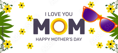 Happy mother's day Celebrated in March. This holiday-themed design is perfect for backgrounds, banners, greeting cards, posters with text inscription, Classic social media posts.