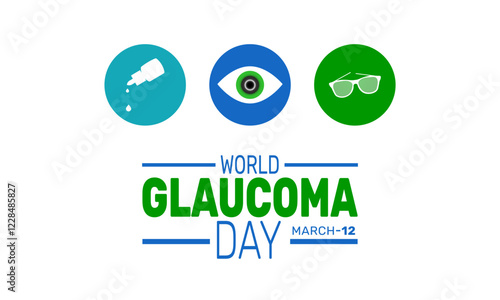 World Glaucoma day is Celebrated in March 12. This holiday-themed design is perfect for backgrounds, banners, greeting cards, posters with text inscription, Classic social media posts. Vector