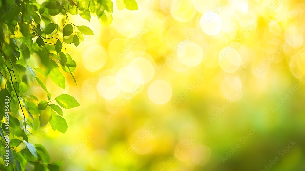 Green Leaves and Bright Sunny Bokeh Background Green Leaves and Bright Sunny Bokeh Background