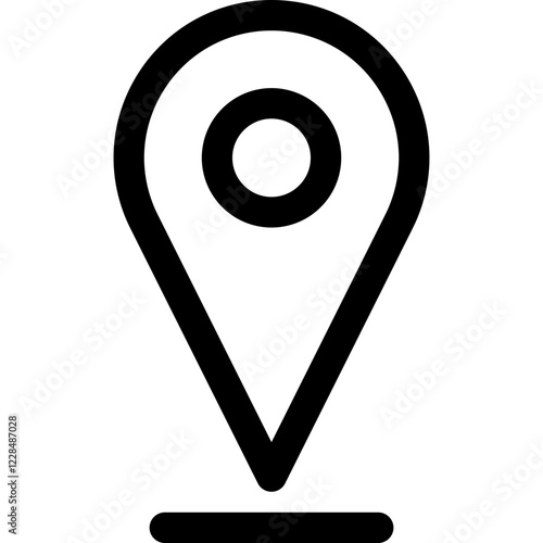 Location pin line icon, flat style vector illustration