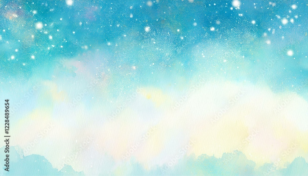 Glitter background illustration (sky, clouds, watercolor style) Glitter background illustration (sky, clouds, watercolor style)