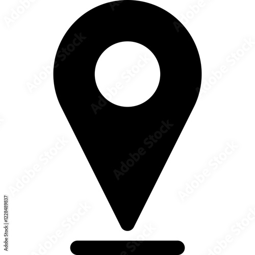 Location pin glyph icon, flat style vector illustration
