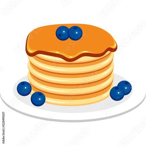 Pancake On the Plate Illustration