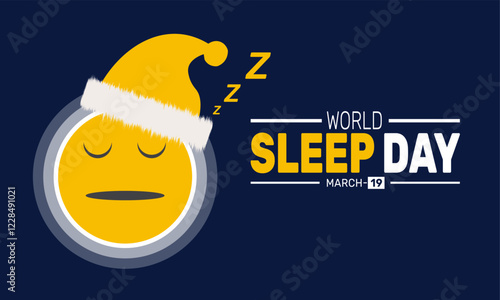 World Sleep Day is Celebrated in March. This holiday-themed design is perfect for backgrounds, banners, greeting cards, posters with text inscription, Classic social media posts. Vector