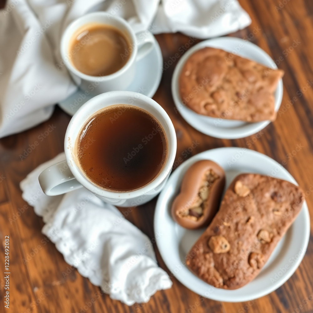 cup of coffee and cookies cup of coffee and cookies