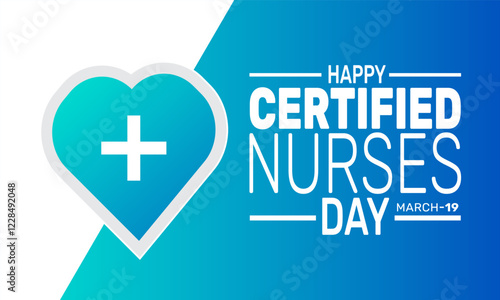 Happy Certified Nurses Day is  Celebrated in March. This holiday-themed design is perfect for backgrounds, banners, greeting cards, posters with text inscription, Classic social media posts. 