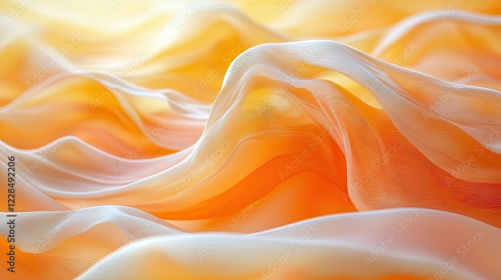 Obraz premium Abstract Orange and White Fabric Waves