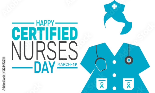 Happy Certified Nurses Day is  Celebrated in March. This holiday-themed design is perfect for backgrounds, banners, greeting cards, posters with text inscription, Classic social media posts. 