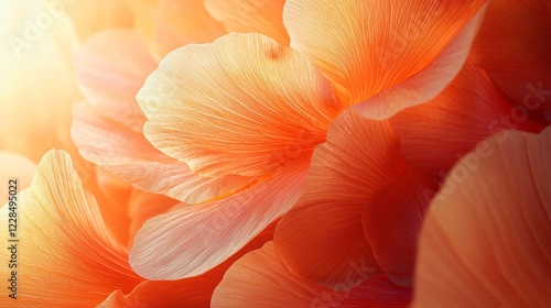 Peach flower petals, sunlight, close-up, nature background, spa
