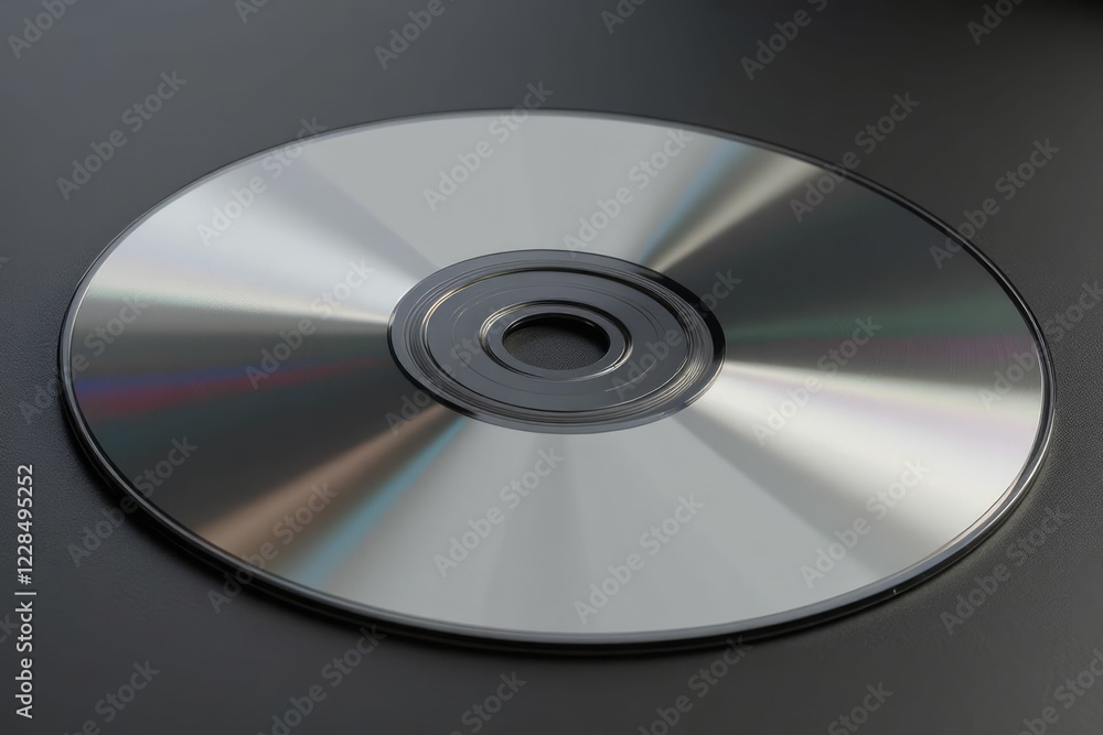 A Single Blank Compact Disc on a Dark Surface A Single Blank Compact Disc on a Dark Surface