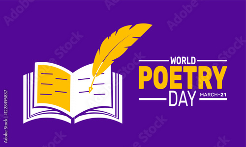  World Poetry Day Celebrated in March. This holiday-themed design is perfect for backgrounds, banners, greeting cards, 
posters with text inscription, Classic social media posts. Vector illustration.