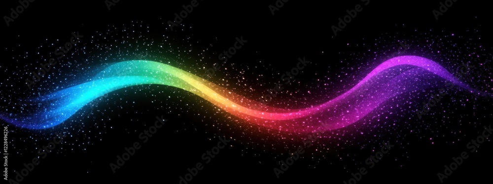 Fototapeta premium Rainbow Wave Abstract Art Background Digital Illustration Design Graphic